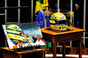 Federal Senate, in Brasília, holds a solemn session to honor Ayrton Senna