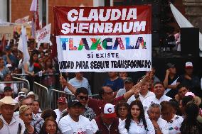 Presidential Candidate Claudia Sheinbaum Canpaign Event In Tlaxcala