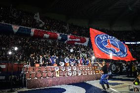 PSG celebrates 2023-2024 Ligue 1 championship trophy FA