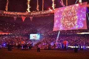 PSG celebrates 2023-2024 Ligue 1 championship trophy FA