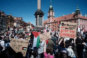 Pro Palestine Demonstration in Warsaw, Poland