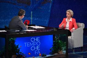 Ursula Von Der Leyen During A TV Show - Milan