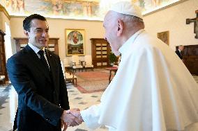 Pope Francis During Private Audience - Vatican