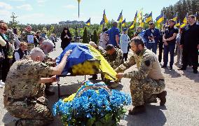 Farewell ceremony for soldier Ivan Budnyk in Irpin