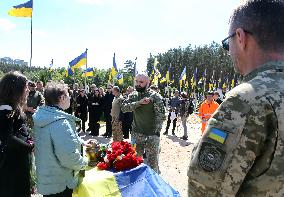 Kyiv region pays last respects to soldier Yevhen Slyvka
