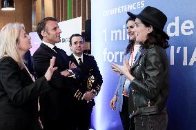 President Macron At The Microsoft Headquarters In Issy-les-Moulineaux