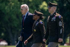 US President Joe Biden returns to Washington from Rehoboth Beach, Delaware