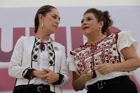 Claudia Sheinbaum, Candidate For The Presidency Of Mexico; And Clara Brugada, Candidate For Mexico City Mayor, Visit Iztapalapa