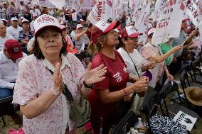 Claudia Sheinbaum, Candidate For The Presidency Of Mexico; And Clara Brugada, Candidate For Mexico City Mayor, Visit Iztapalapa