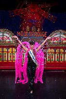Exclusive - Miss France Visits The Moulin Rouge - Paris