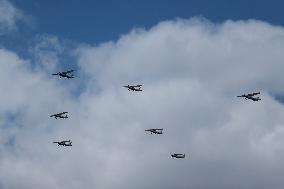 Aircraft In The Skies Of Jerusalem In Support Of The Hostages