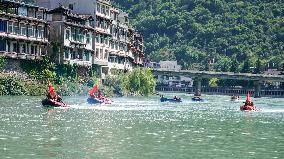 A Water Rescue Drill in Longnan