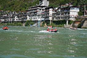 A Water Rescue Drill in Longnan