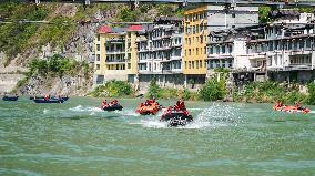 A Water Rescue Drill in Longnan