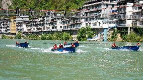 A Water Rescue Drill in Longnan