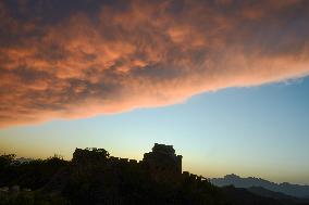 Sunset Glow Over Jinshanling Great Wall in Chengde