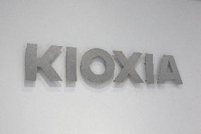 Signboard and logo of Kioxia