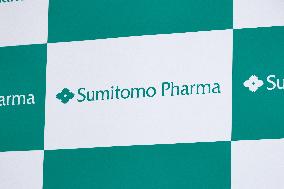 Signboard and logo of Sumitomo Pharma