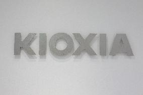 Signboard and logo of Kioxia