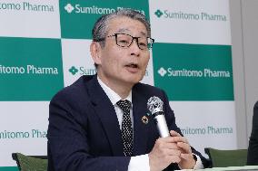 Press conference for the change of the president of Sumitomo Pharma