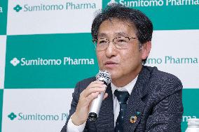 Press conference for the change of the president of Sumitomo Pharma