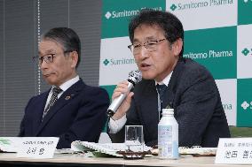 Press conference for the change of the president of Sumitomo Pharma