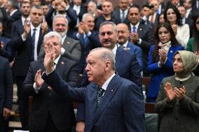 Turkey's President Erdogan At A Parliamentary Meeting - Ankara