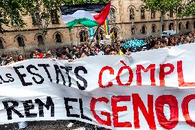 Demonstration Supporting Palestine In Barcelona