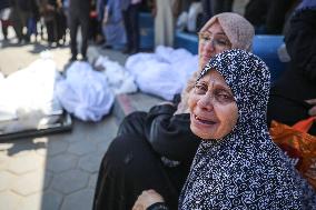 Mass Funeral At The Al-Aqsa hHospital In Deir Al-Balah