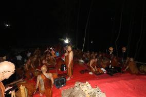 Buddhist Monks' Thudong Ritual In Indonesia