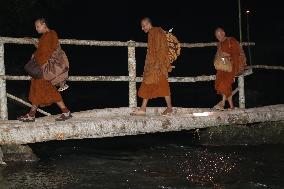 Buddhist Monks' Thudong Ritual In Indonesia
