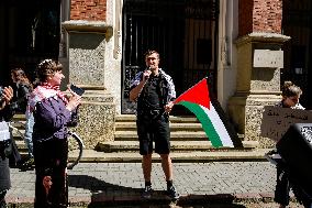 Polish Students Protest Against Israeli Military Actions In Gaza