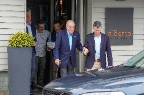 Don Juan Carlos Leaving Restaurant - Spain