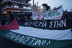 Solidarity Rally In Athens, Greece On The 76th Anniversary Of The Nakba