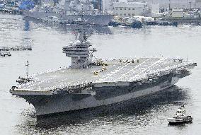 U.S. carrier Ronald Reagan leaves Yokosuka