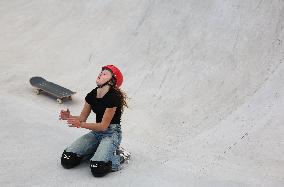 (SP)CHINA-SHANGHAI-OLYMPIC QUALIFIER SERIES SHANGHAI-SKATEBOARDING-WOMEN'S PARK-PRELIMS (CN)