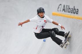 (SP)CHINA-SHANGHAI-OLYMPIC QUALIFIER SERIES SHANGHAI-SKATEBOARDING-WOMEN'S PARK-PRELIMS (CN)