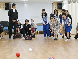 Crown Princess Kiko at school for disabled children