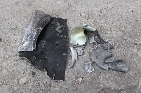 Damage caused by Russian rocket debris in Dnipro