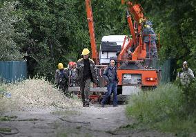 Damage caused by Russian rocket debris in Dnipro