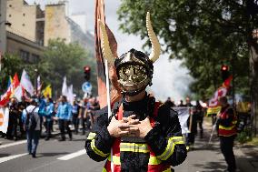 Firefighter Unions Protest - Paris