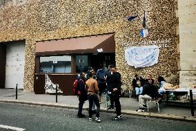Prison Officers Block The Sante Prison In Paris
