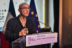 French Culture Minister Rachida Dati visits the Rwanda Eio in Paris FA