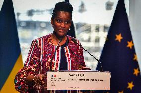 French Culture Minister Rachida Dati visits the Rwanda Eio in Paris FA