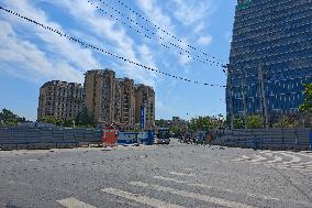 The Construction Site Where A Fire Occurred in Shanghai