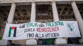 Activists Set Up Gaza Solidarity Camps Across Palazzo Bo at the University of Padua