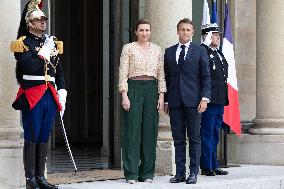 President Macron Meets Danish Prime Minister - Paris