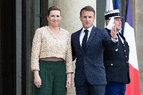 President Macron Meets Danish Prime Minister - Paris