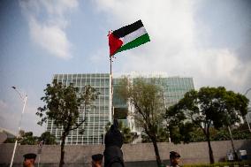 Pro-Palestine Muslims Rally Outside US Embassy In Jakarta