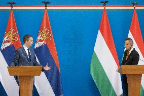 HUNGARY-BUDAPEST-FM-SERBIA-FM-MEETING